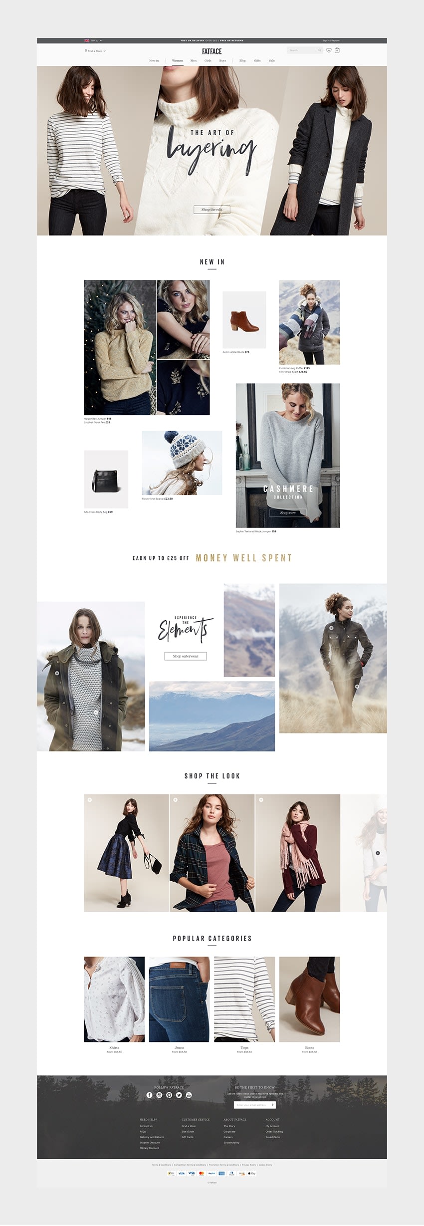 FatFace website homepage