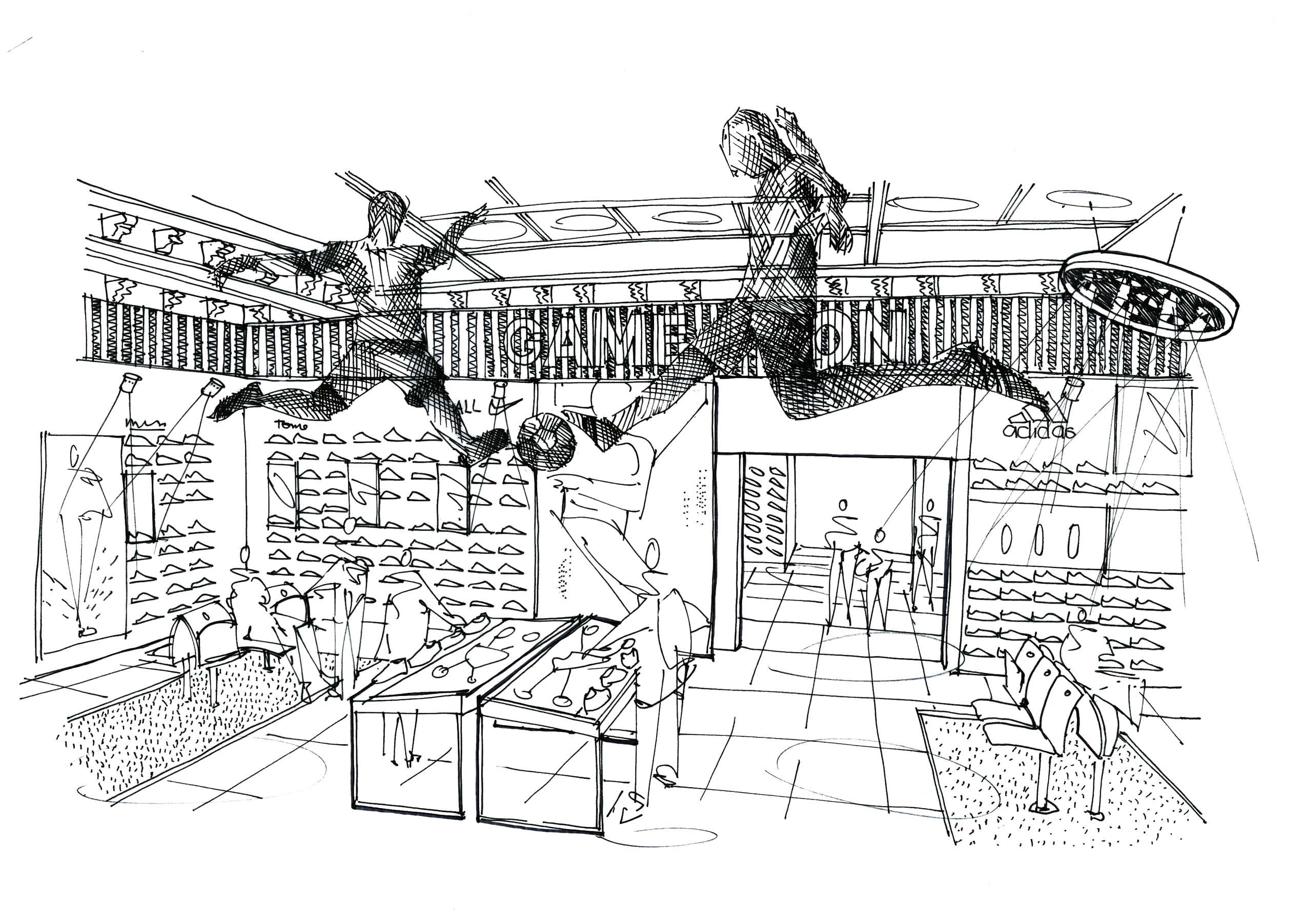 Lillywhites bootroom original sketch
