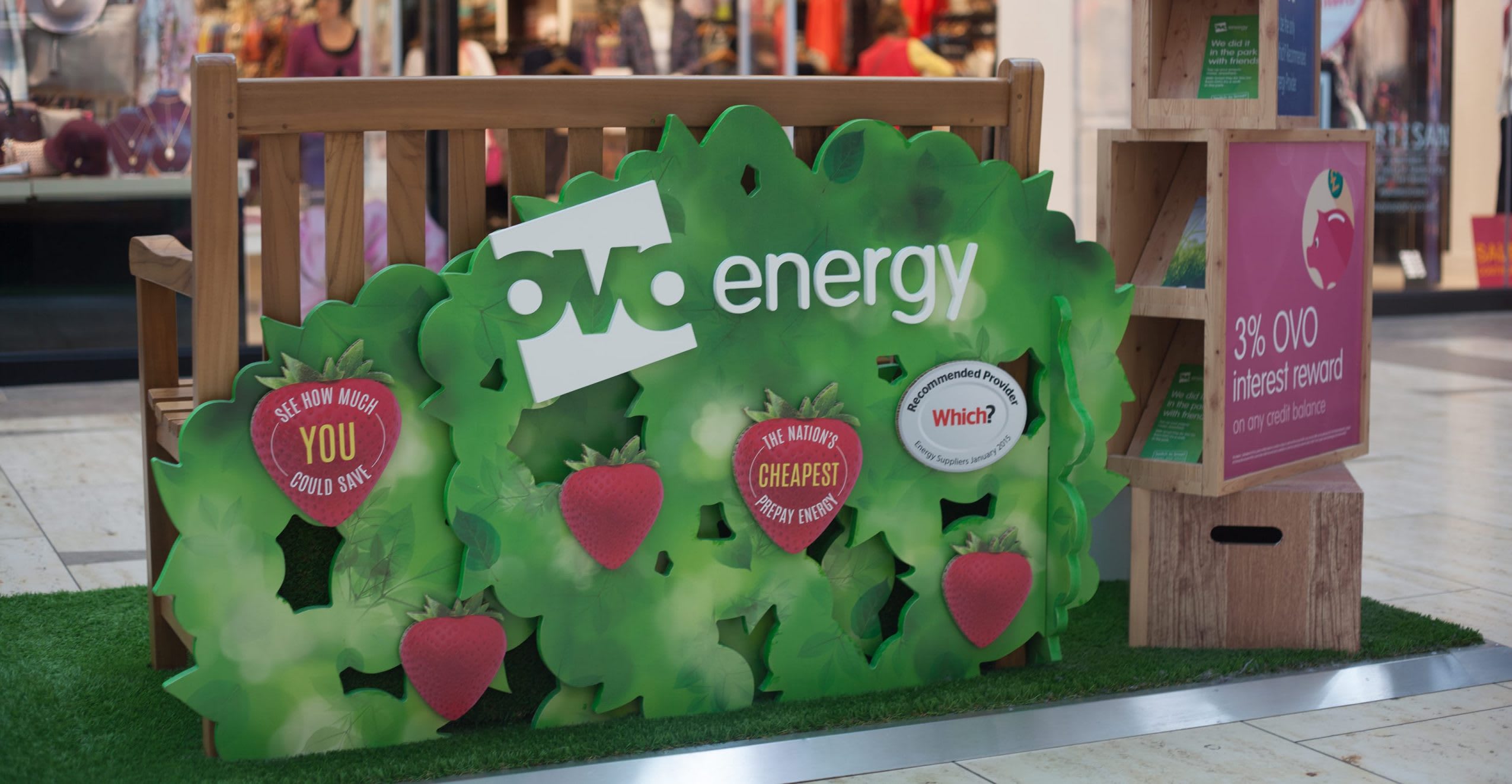 OVO pop up retail design bench