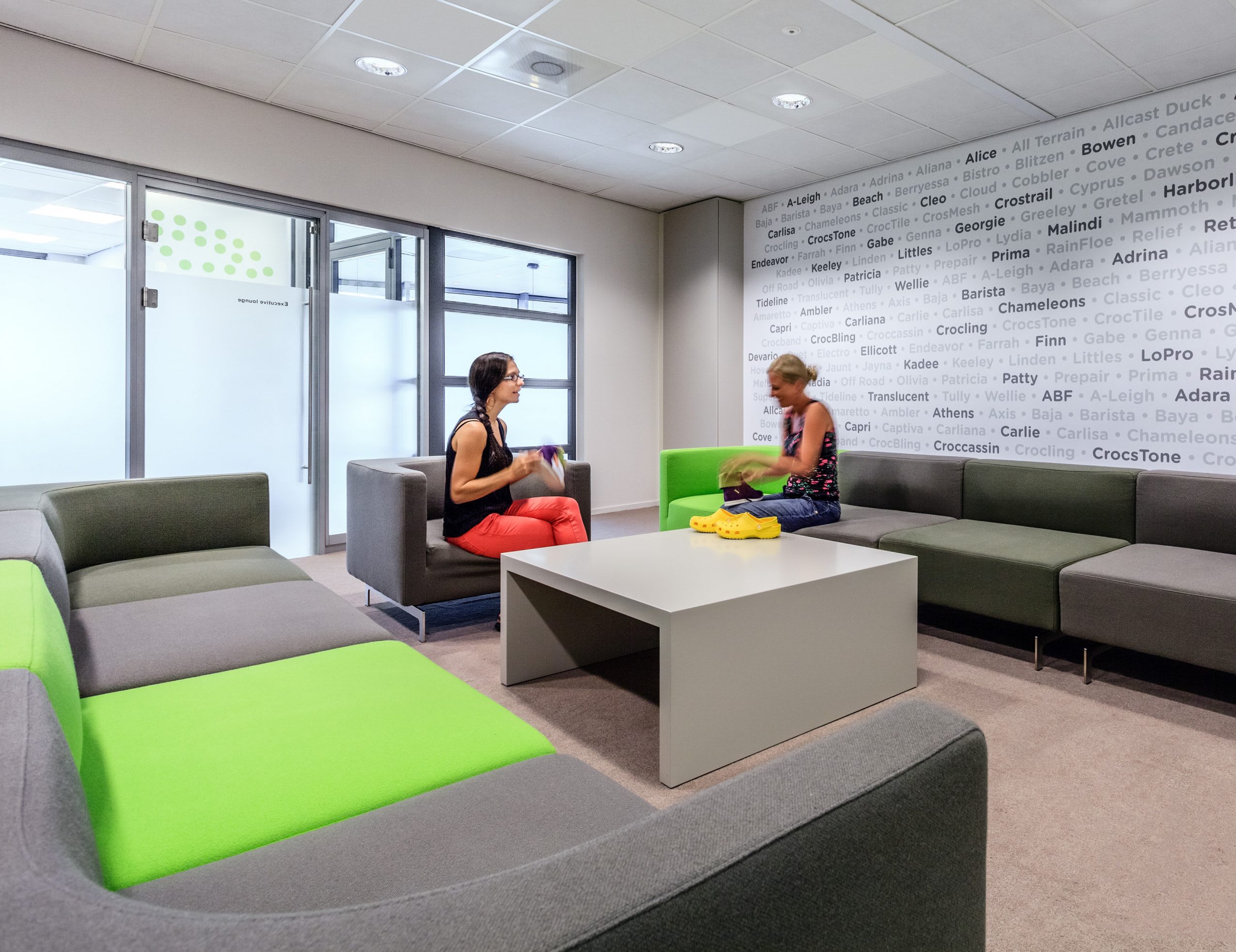 Crocs HQ interior seating area