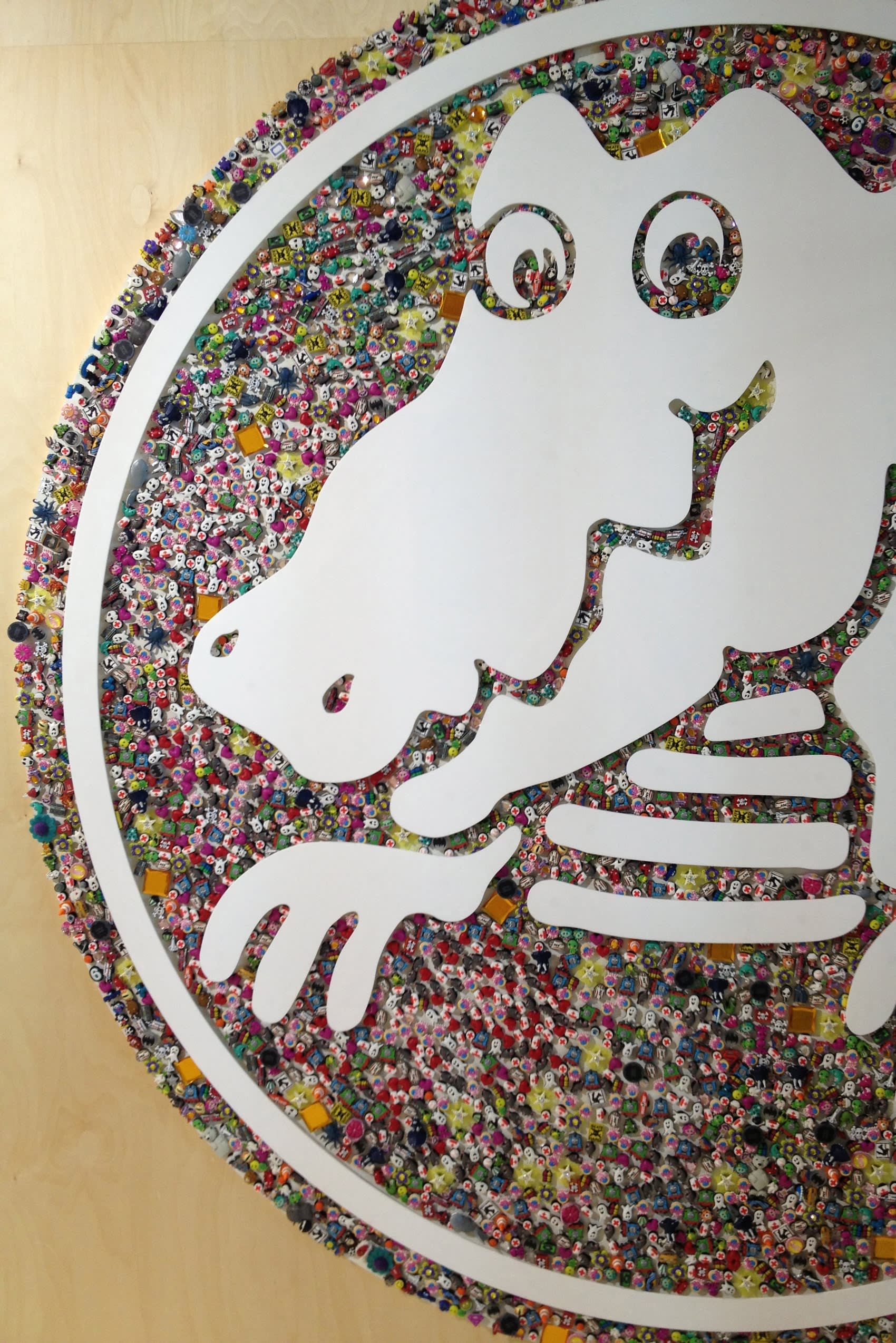 crocs logo made from small objects