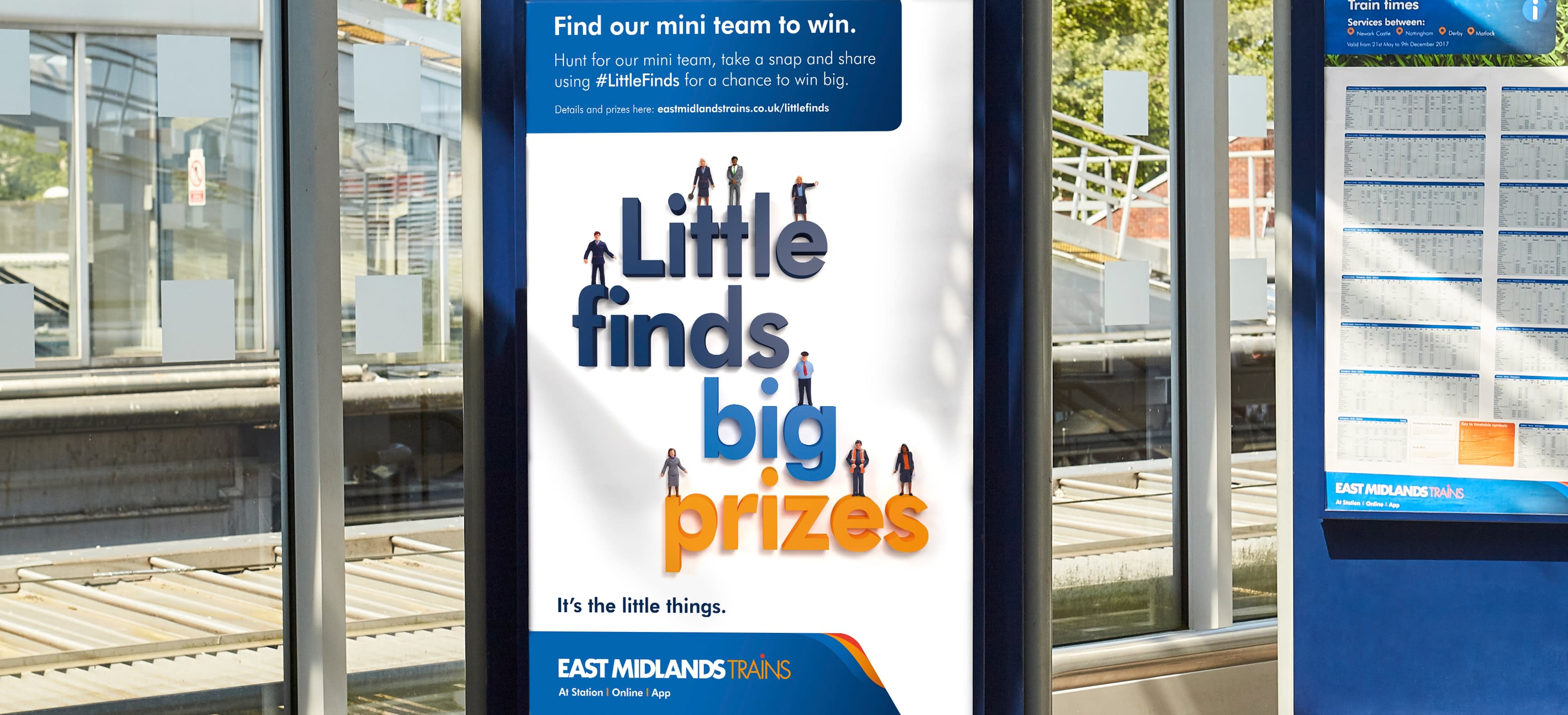 East Midlands Trains 'Little finds big prizes' advert design