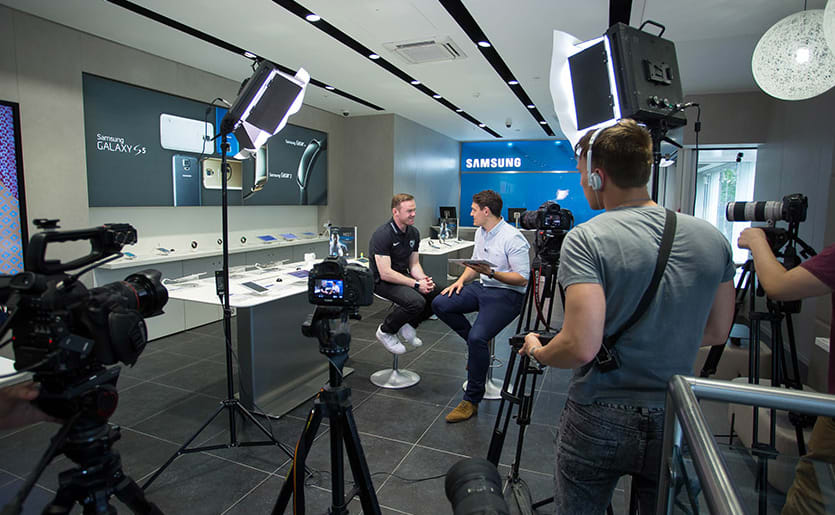 Behind the scenes of an interview