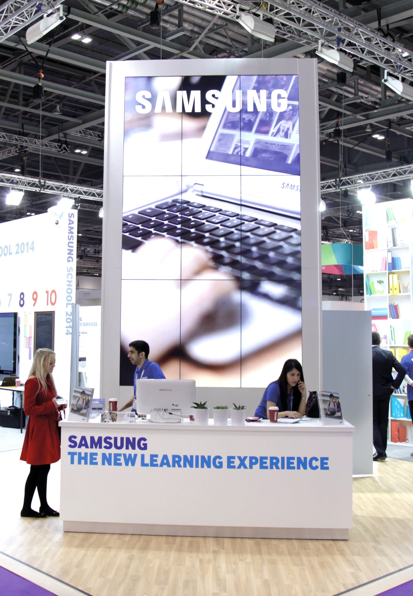 Reception desk in exhibition hall
