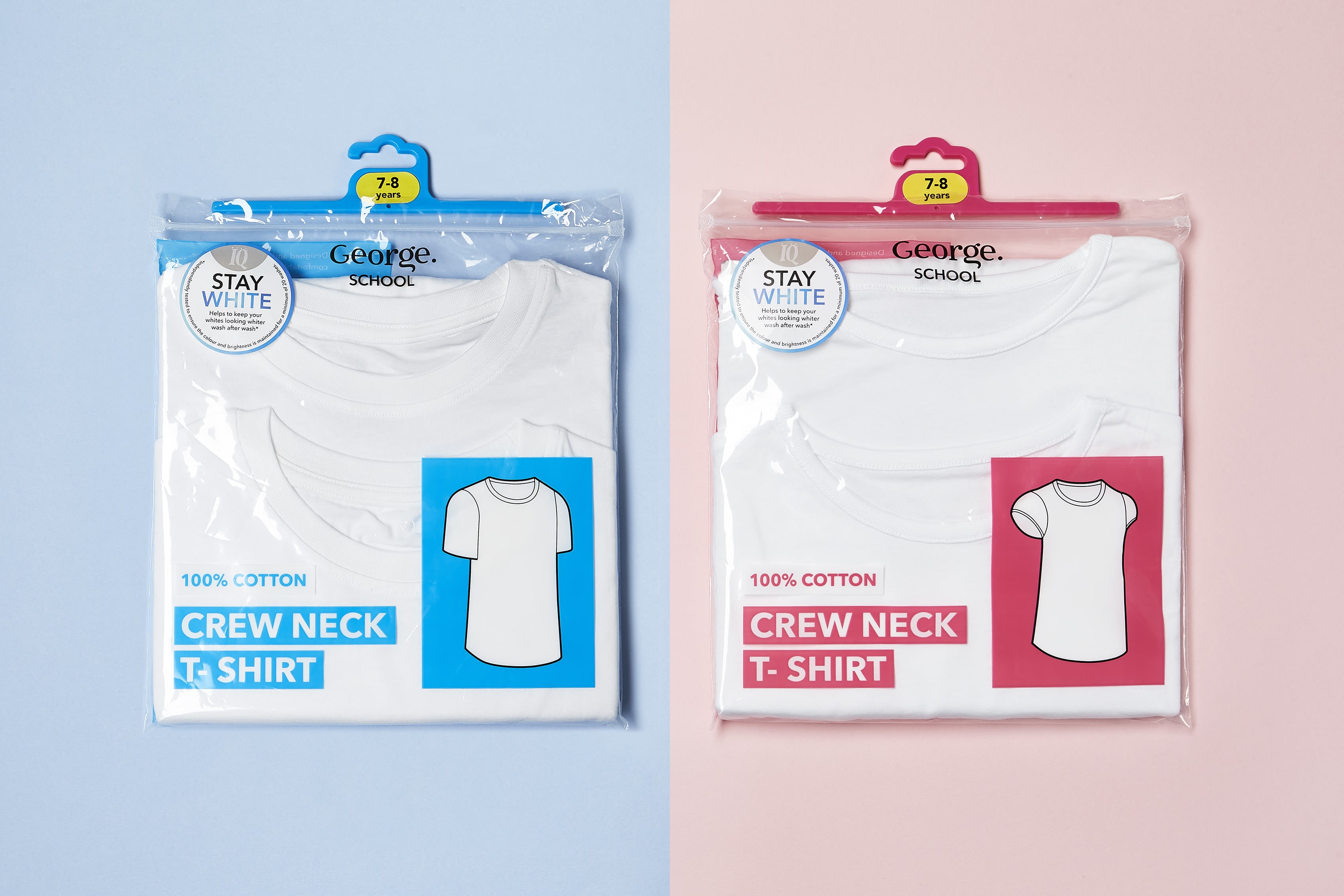 Packaging design for George white crew neck t-shirts