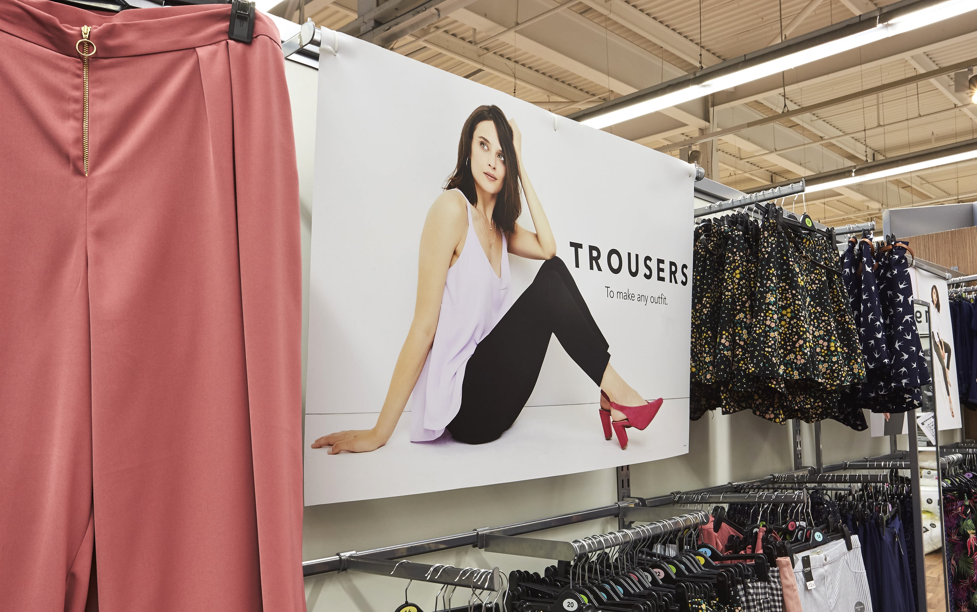 George trousers point of sale graphic