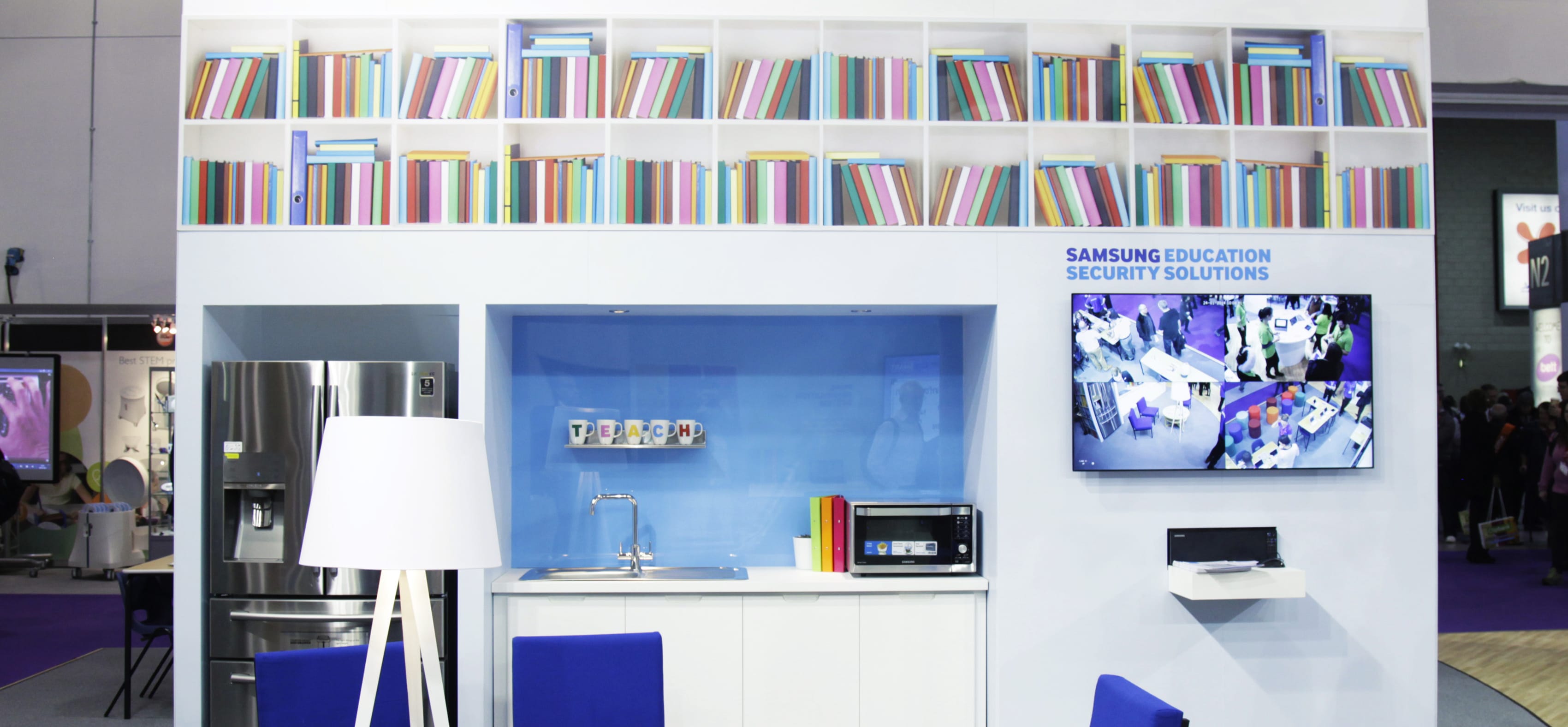 Desk and bookshelf