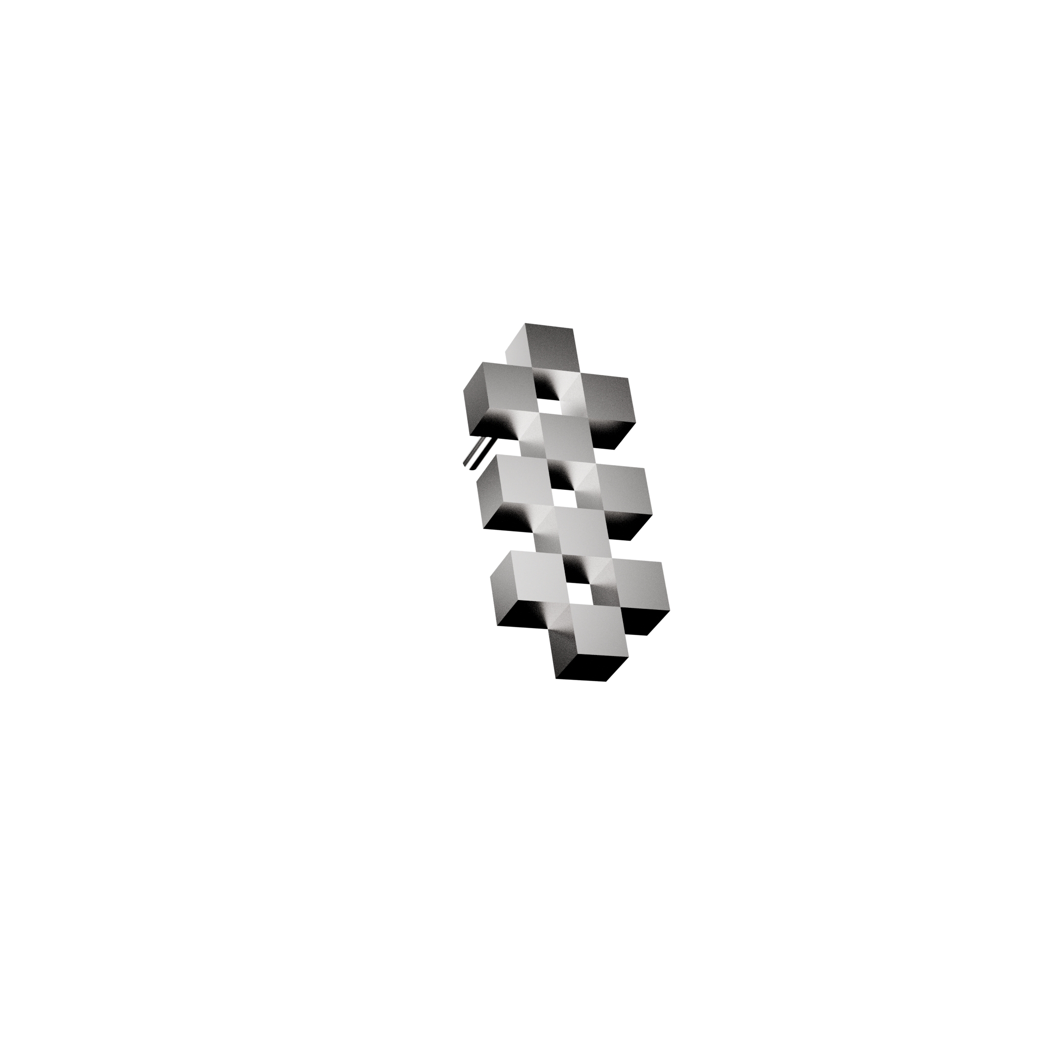 Pixel Silver Earring 1