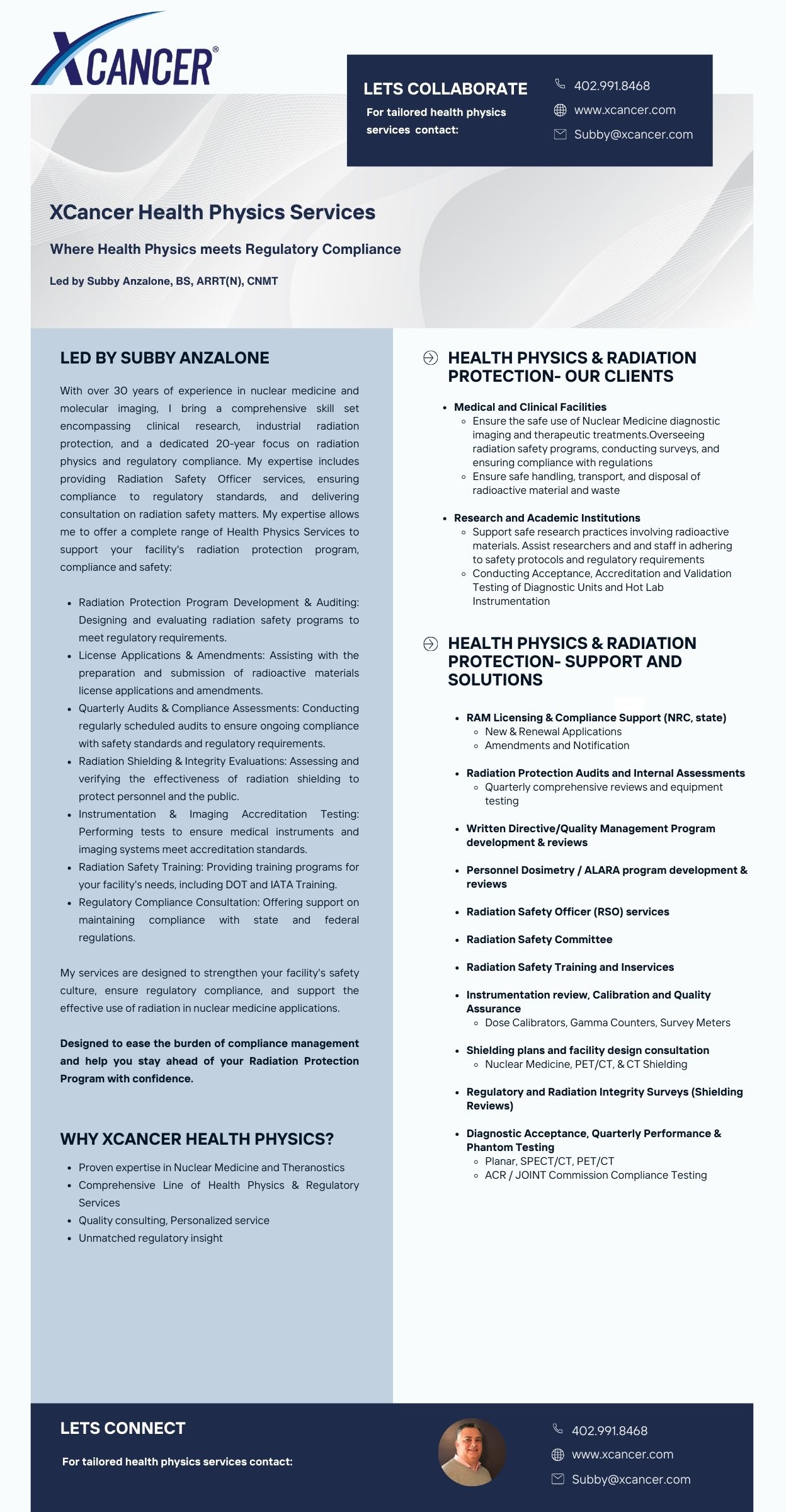 XCancer Health Physics Services