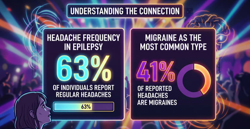 Infographic of Connection between Epilepsy and Headaches