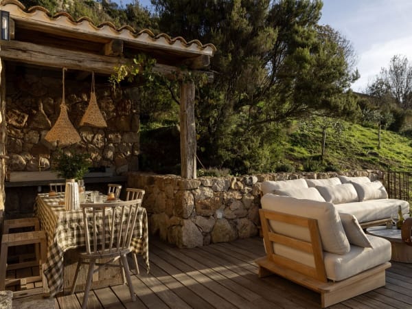 The romantic terrace outside the kitchen.