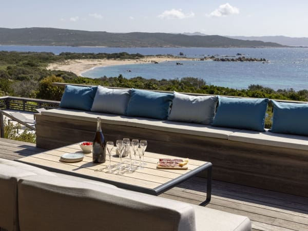 One of several al fresco lounge areas, this one on the long sea-facing terrace that runs along the entire façade of the main house.