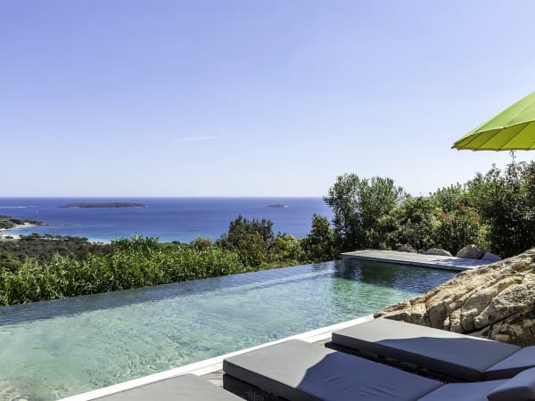 Tamaricciu's splendid infinity pool looking out over the bay of Palombaggia.