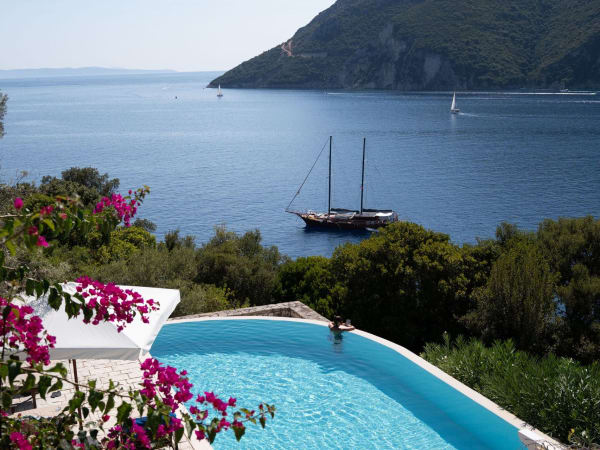 Watching the boats come and go from the upper terrace.