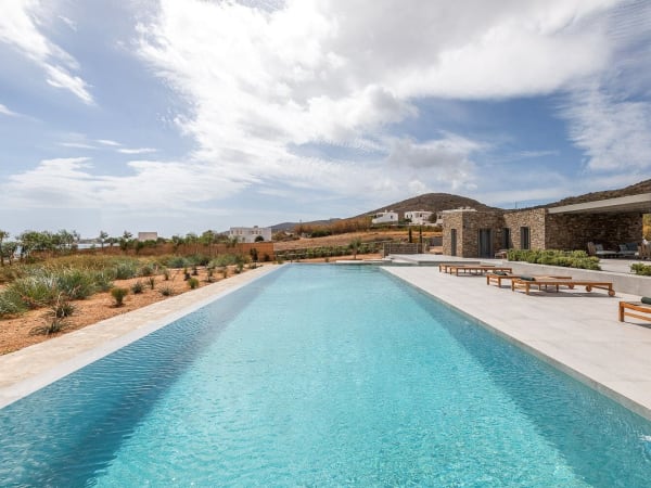 The fabulous pool is a joy to swim in.