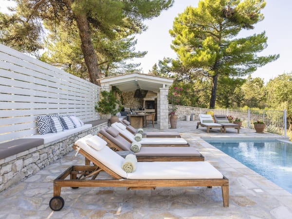 Taking it easy by the pool.