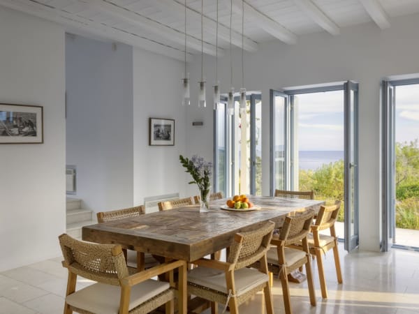 The dining area with its sea views.