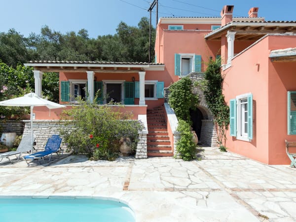 Looking from the pool towards the house.
