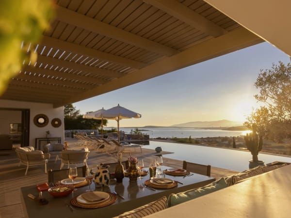 It's nearly time for dinner on Palmyra's shady, sea-view terrace.