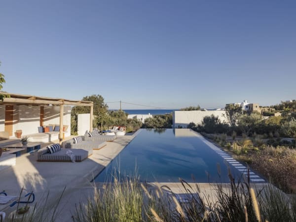 The gorgeous pool looks out to sea.