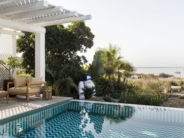 Timeless views out to Kalo Livadi Bay and the sea.