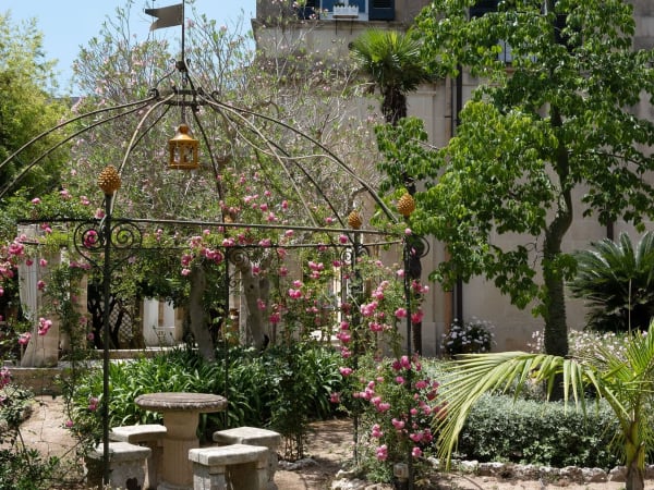 Exploring the delightful gardens.