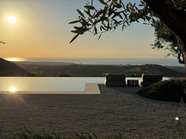 A scene of total serenity at Alba a Noto as the sun rises above the Ionian Sea.