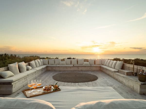 Sunset hour on Cabanna's uber-panoramic, super-chic roof terrace.