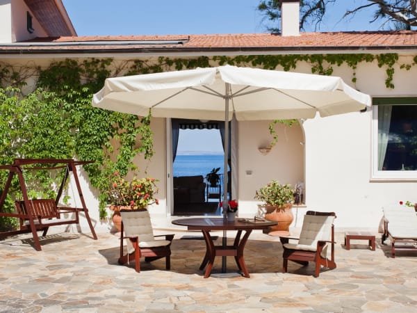 Approaching Estiva via its large furnished terrace.