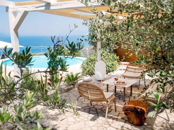 The shady gazebo by the pool.