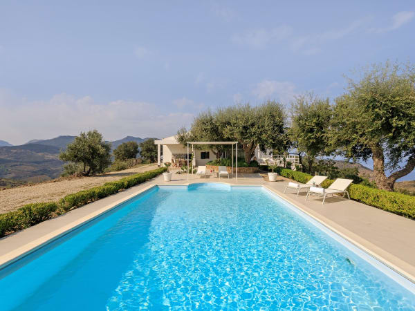 Relaxing by the pool.