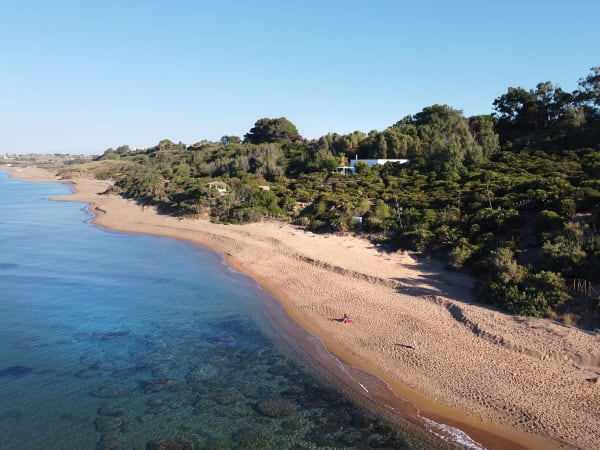 The glorious sandy beach accessed directly from Al Profondo Blu's garden.