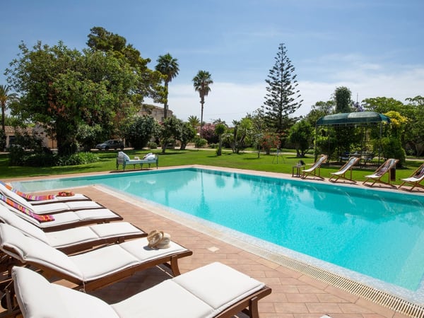 The stunning pool and gardens.