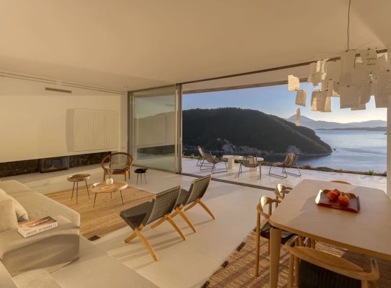 Thyta House living room open pavilion Lefkada