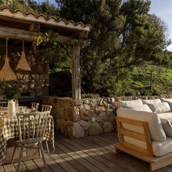 The romantic terrace outside the kitchen.