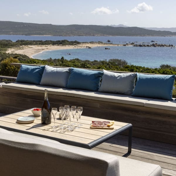 One of several al fresco lounge areas, this one on the long sea-facing terrace that runs along the entire façade of the main house.