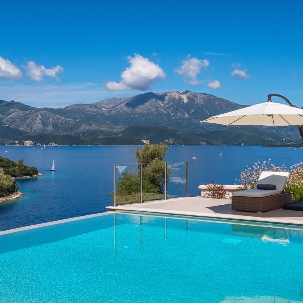 Antheia's wonderfully positioned pool with its stunning views.