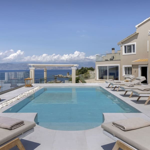 Calliope's gorgeous pool area with its views out to sea.