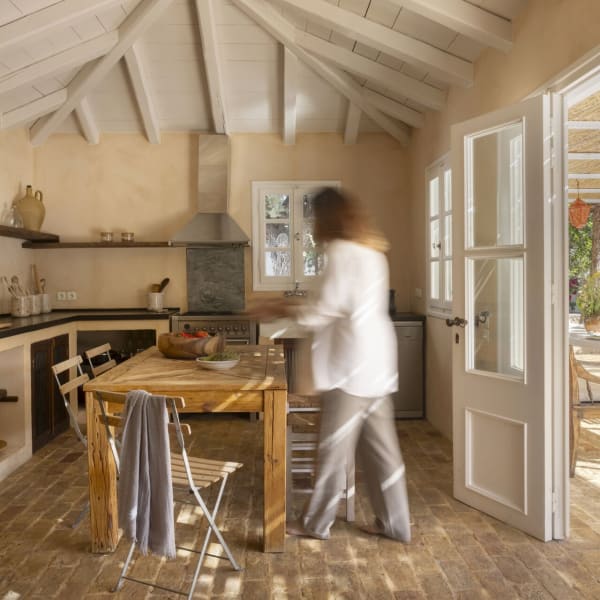 The fabulous pool house kitchen.