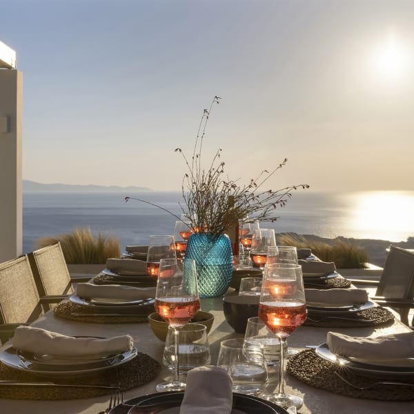 The sheltered al fresco dining area with its spellbinding sea views.
