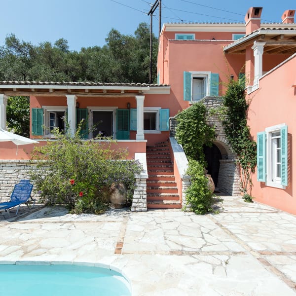 Looking from the pool towards the house.