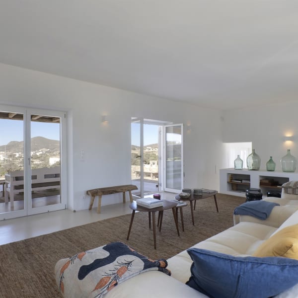 The light, airy living area.