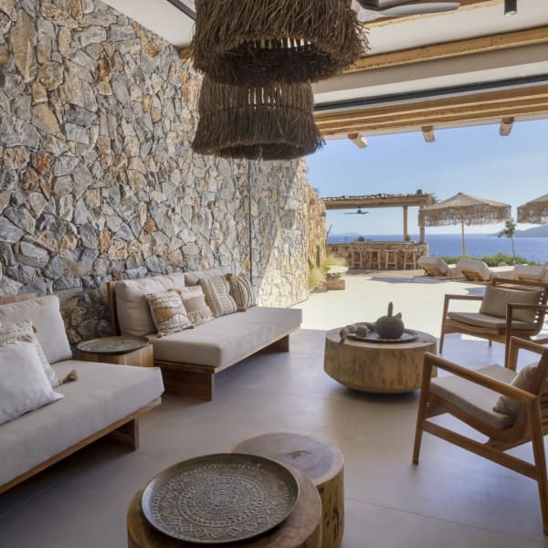 The secluded al fresco sitting area of the main house.