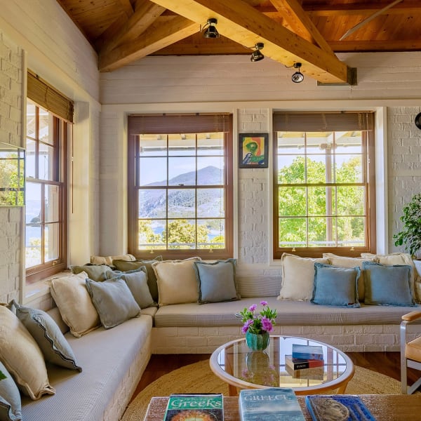 The living room has stunning seaviews.