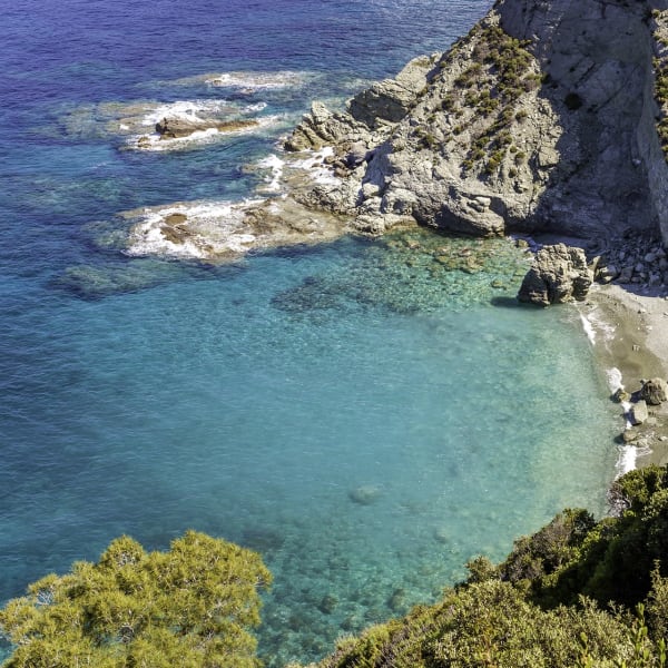 The beach below the house.