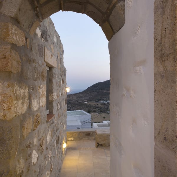 A weave of paths and steps run around the property connecting the various terraces and courtyards.