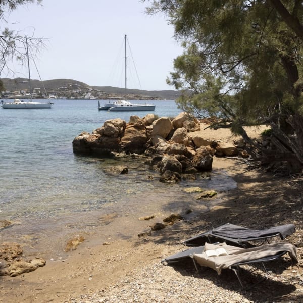 One of the two gates at the bottom of the tiered gardens opens out onto this divine little bay.