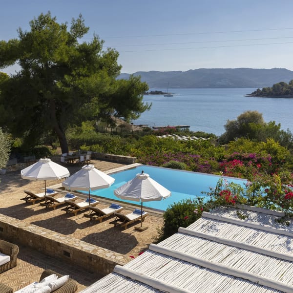 Serayna's glorious views out over the pool and the sea.