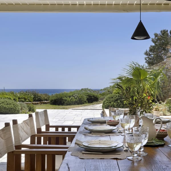 Sea views from the fabulous shady al fresco dining area.