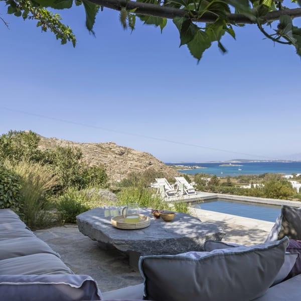 Spellbinding views out to sea and across the bay to Naousa.